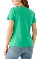 Petite Crew Neck Graphic T-Shirt
