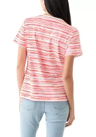 Petite Short Sleeve Striped T-Shirt