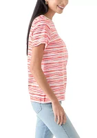 Petite Short Sleeve Striped T-Shirt
