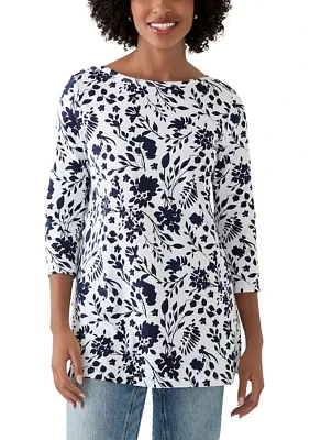 Women's Printed Boat Neck Top