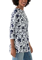Women's Printed Boat Neck Top