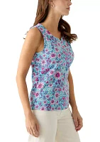 Women's Sleeveless Split Neck Tank Top