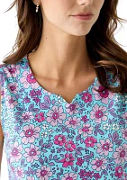 Women's Sleeveless Split Neck Tank Top