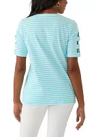 Women's Ladder Sleeve Striped T-Shirt