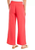 Women's Straight Leg Pants with Smocked Waist
