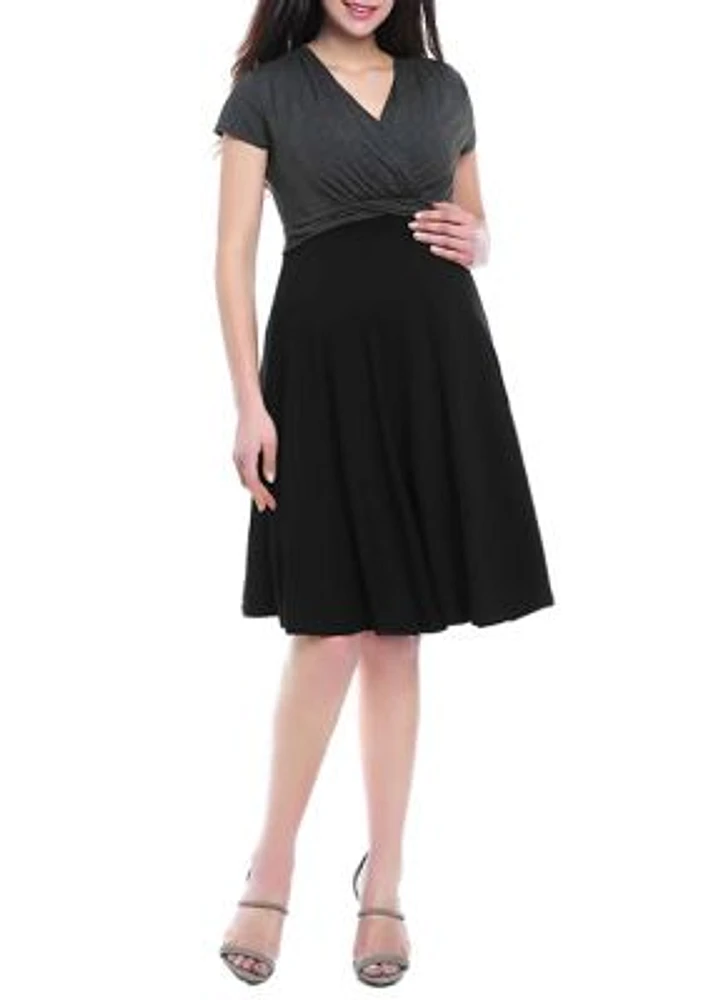 Maternity Sarah Faux Wrap Nursing Dress