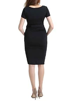 Maternity Lana Ruched Belted  Dress
