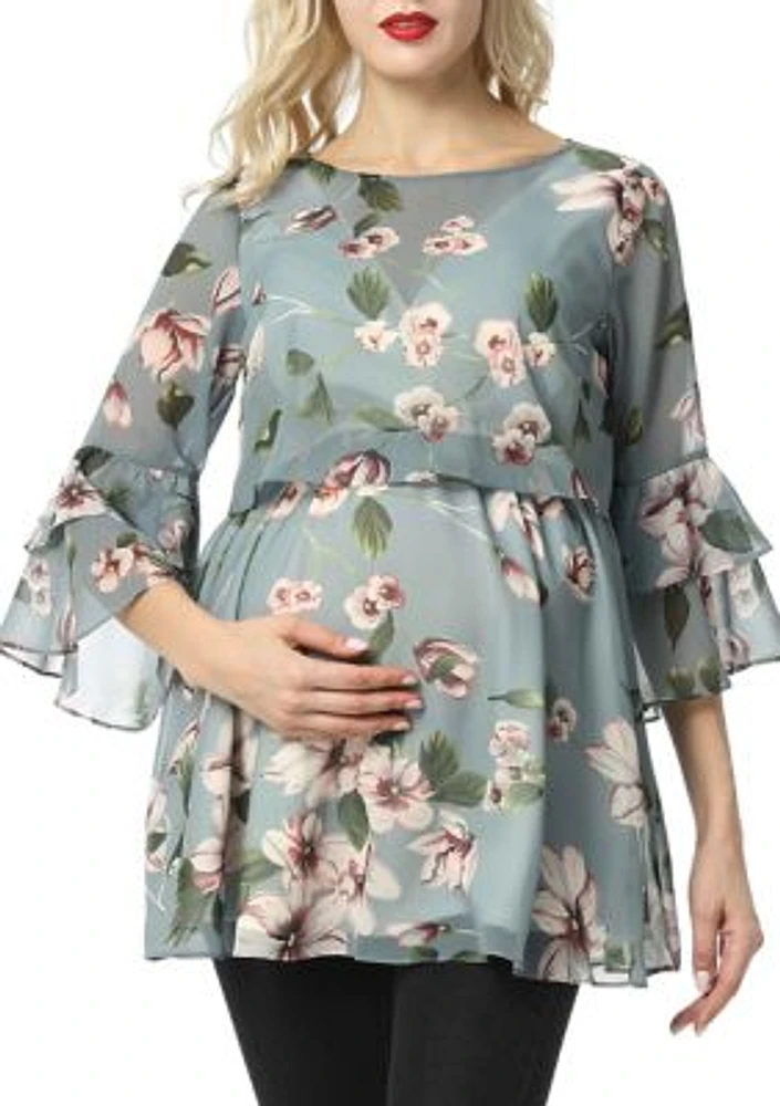 Maternity Audrey Nursing Floral Print Blouse