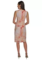 Women's Sleeveless Hardware Floral Dress