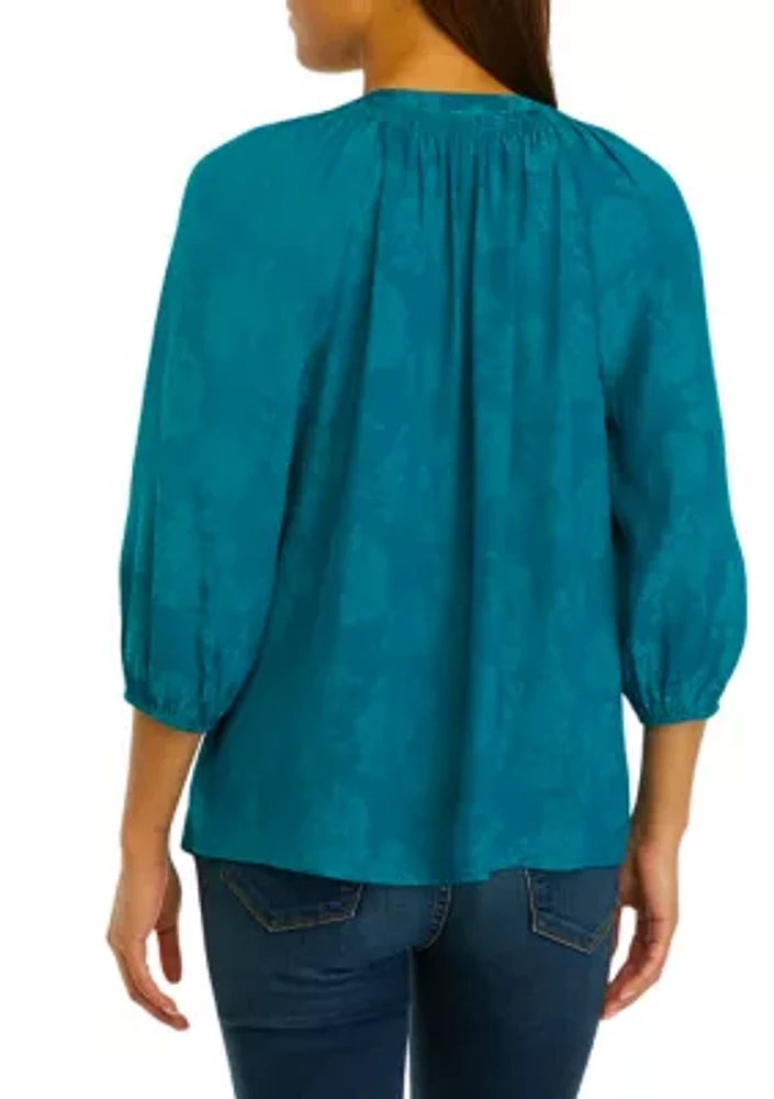 Women's Printed Peasant Top