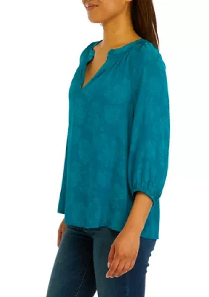 Women's Printed Peasant Top