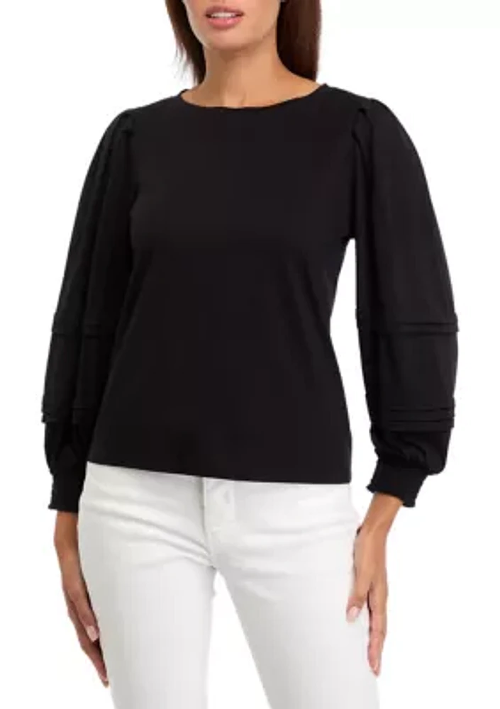 Petite Long Puff Sleeve Top