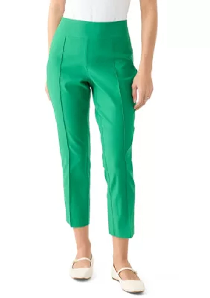 Petite Pintuck Capri Pants