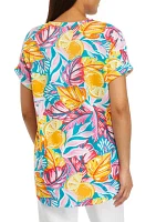 Women's Short Sleeve Printed Baby Terry T-Shirt