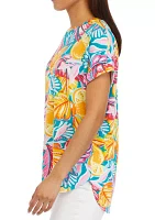 Women's Short Sleeve Printed Baby Terry T-Shirt