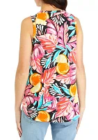 Women's Printed Scoop Neck Baby Terry Tank Top