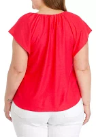 Plus Flutter Sleeve Top