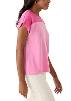 Women's Cap Sleeve Color Block T-Shirt