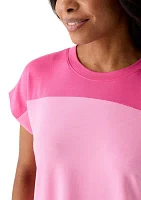 Women's Cap Sleeve Color Block T-Shirt