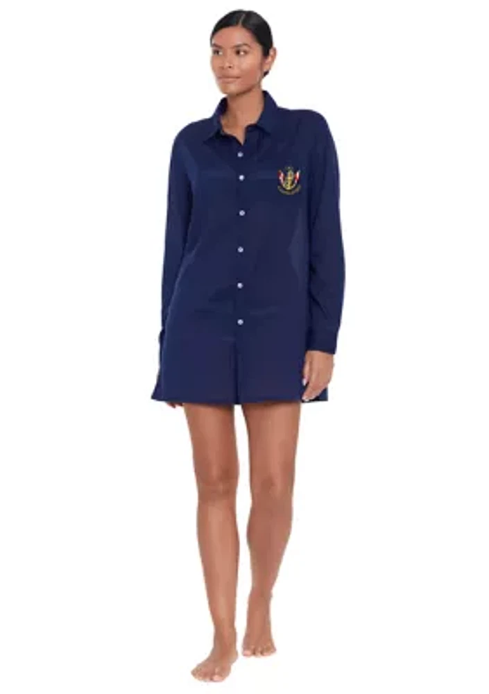 Logo Embroidered Oversized Camp Shirt