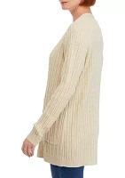 Women's Long Sleeve Cable Knit Cardigan