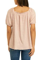 Women's Short Sleeve Square Neck Top