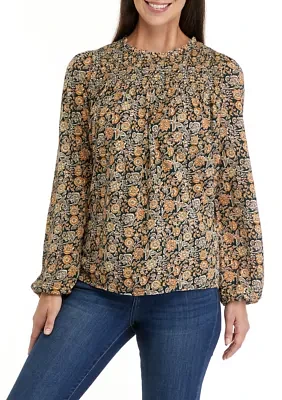 Petite Shirred Yoke Top