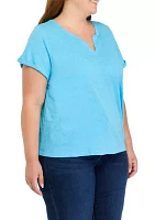 Plus Short Sleeve Cuffed T-Shirt