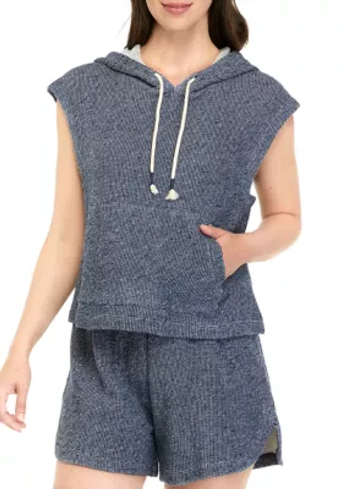 Studio Women's Slub Terry Sleeveless Hoodie