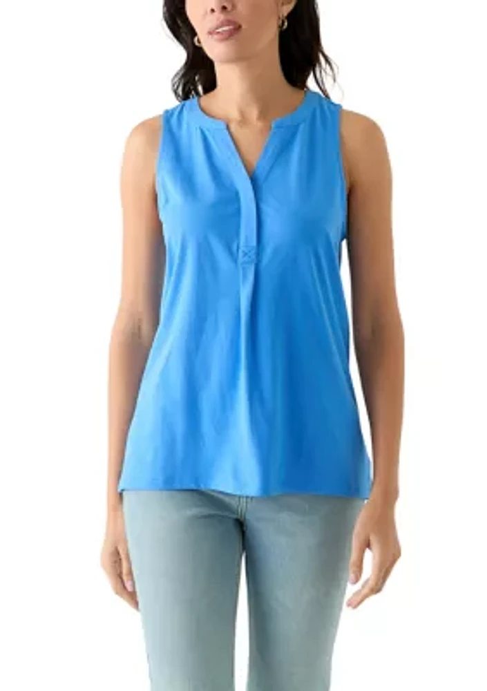 Women's Sleeveless Knit Peasant Top