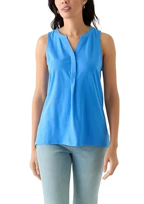 Women's Sleeveless Knit Peasant Top