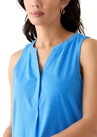 Women's Sleeveless Knit Peasant Top