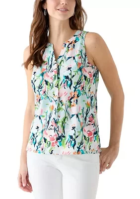 Women's Printed Peasant Knit Top