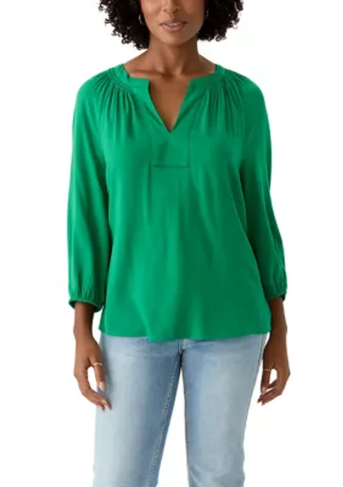 Women's Trim Peasant Top