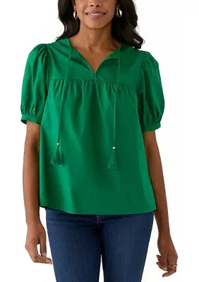 Women's Tassel Peasant Top