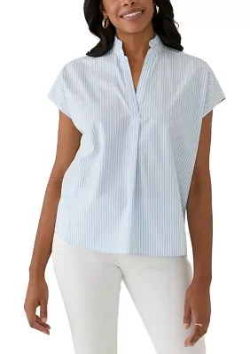 Women's Dolman Sleeve Ruffle Neck Top