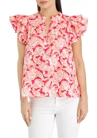 Petite Short Flutter Sleeve Top