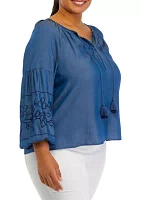 Plus Peasant Top