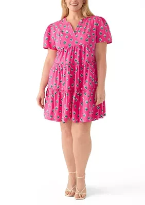 Plus Short Sleeve Tiered Dress