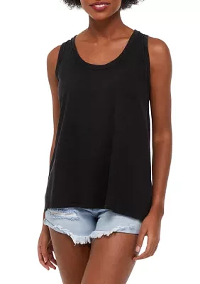 Women's Solid Raw Edge Tank Top