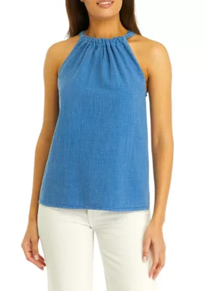 Plus Sleeveless Halter Neck Top