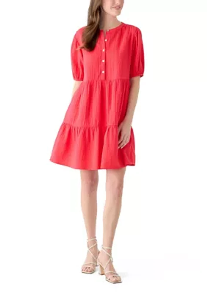 Women's Tiered Gauze Mini Dress