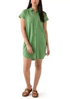 Women's Short Sleeve Solid Shirtdress