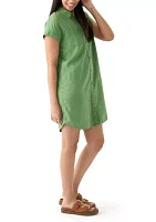 Women's Short Sleeve Solid Shirtdress