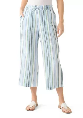Women's High Rise Tie Waist Ankle Pants