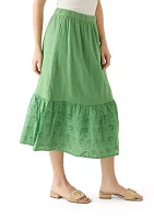 Women's Eyelet Midi Skirt