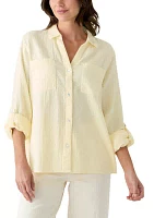 Women's Long Sleeve Collar Gauze Shirt