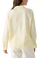 Women's Long Sleeve Collar Gauze Shirt