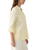 Women's Long Sleeve Collar Gauze Shirt