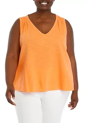 Plus Smocked Shoulder Top